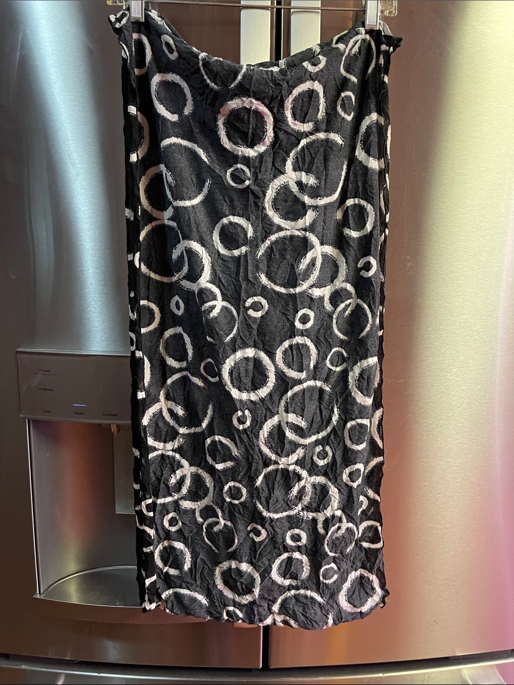 Black Circle-Print Infinity Scarf